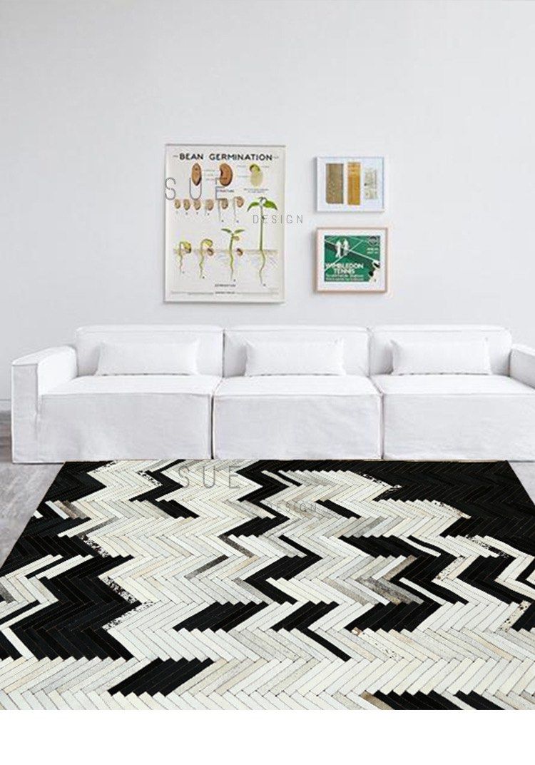 Modern Cowhide Leather Rug