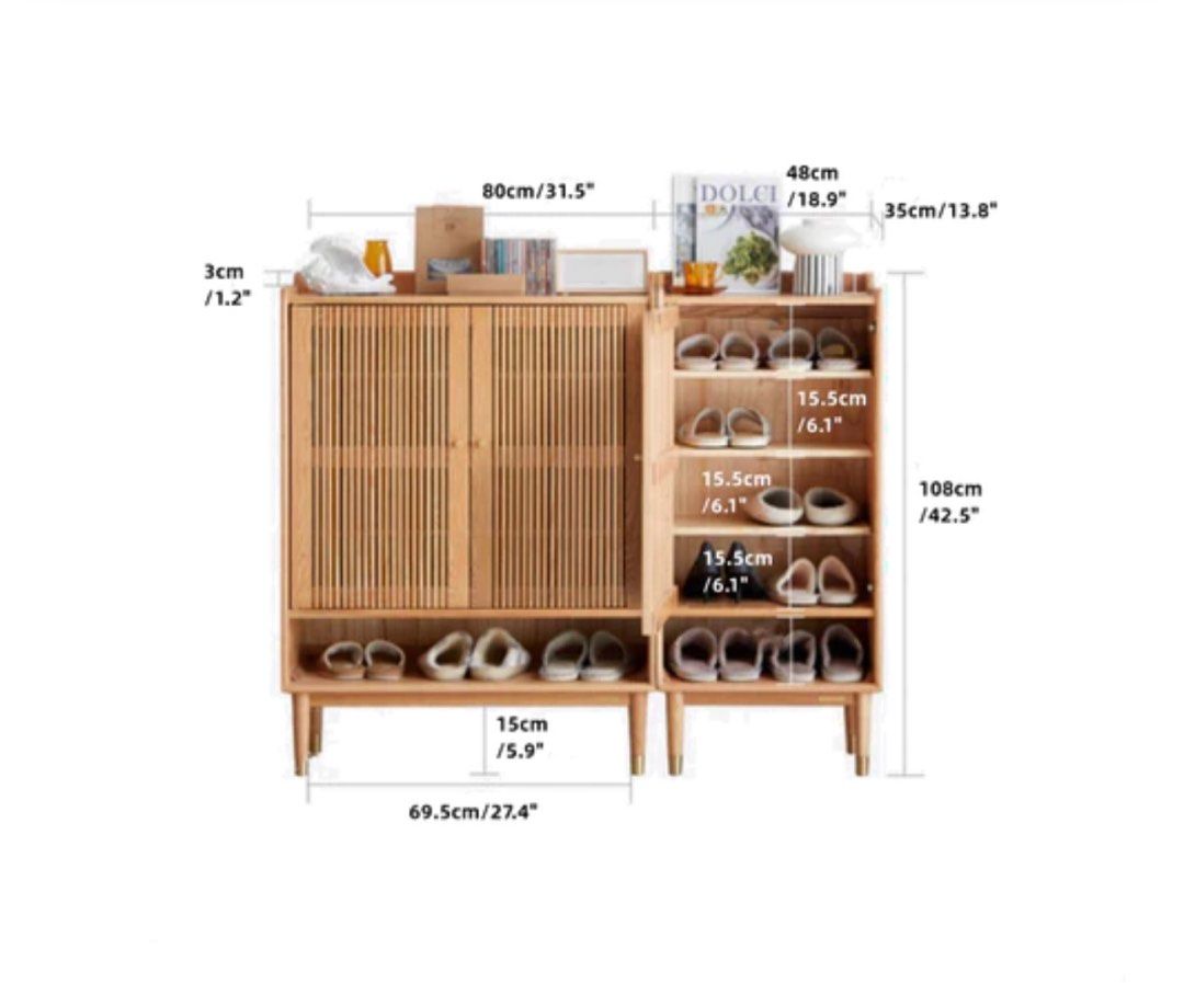 Solid Wood Shoe Cabinet