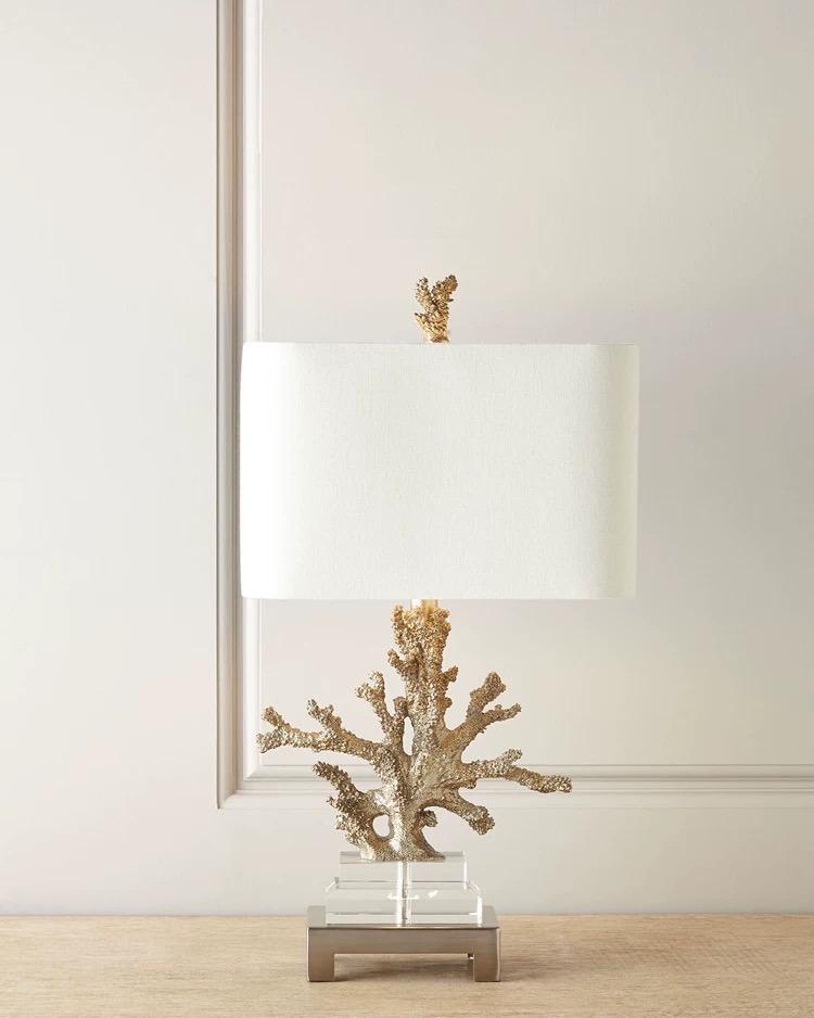 Golden Coral Table Lamp