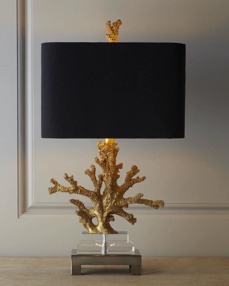Golden Coral Table Lamp
