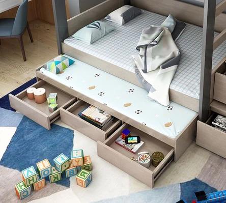 Modern Double Deck Multipurpose Children Bed