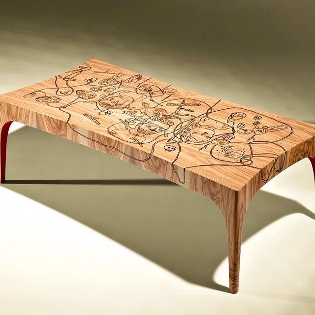 Graffiti Solid Wood Table