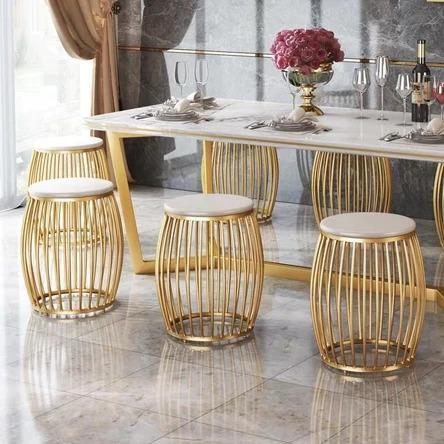 Gold Accent Casual Dining Stool