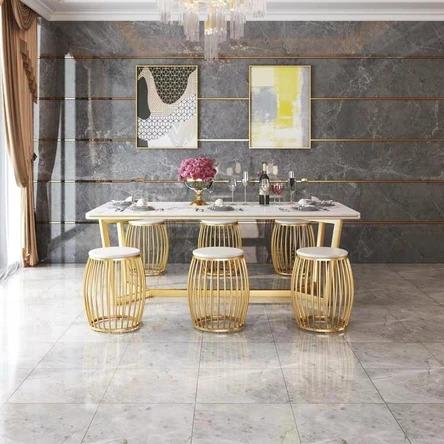 Gold Accent Casual Dining Stool