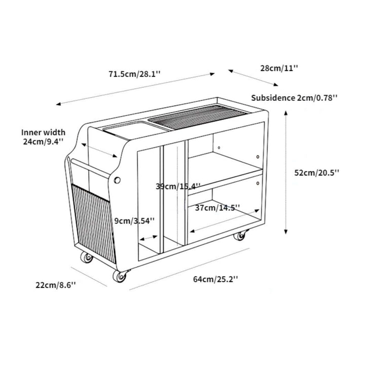 HEIRA Storage Trolley & Side Table