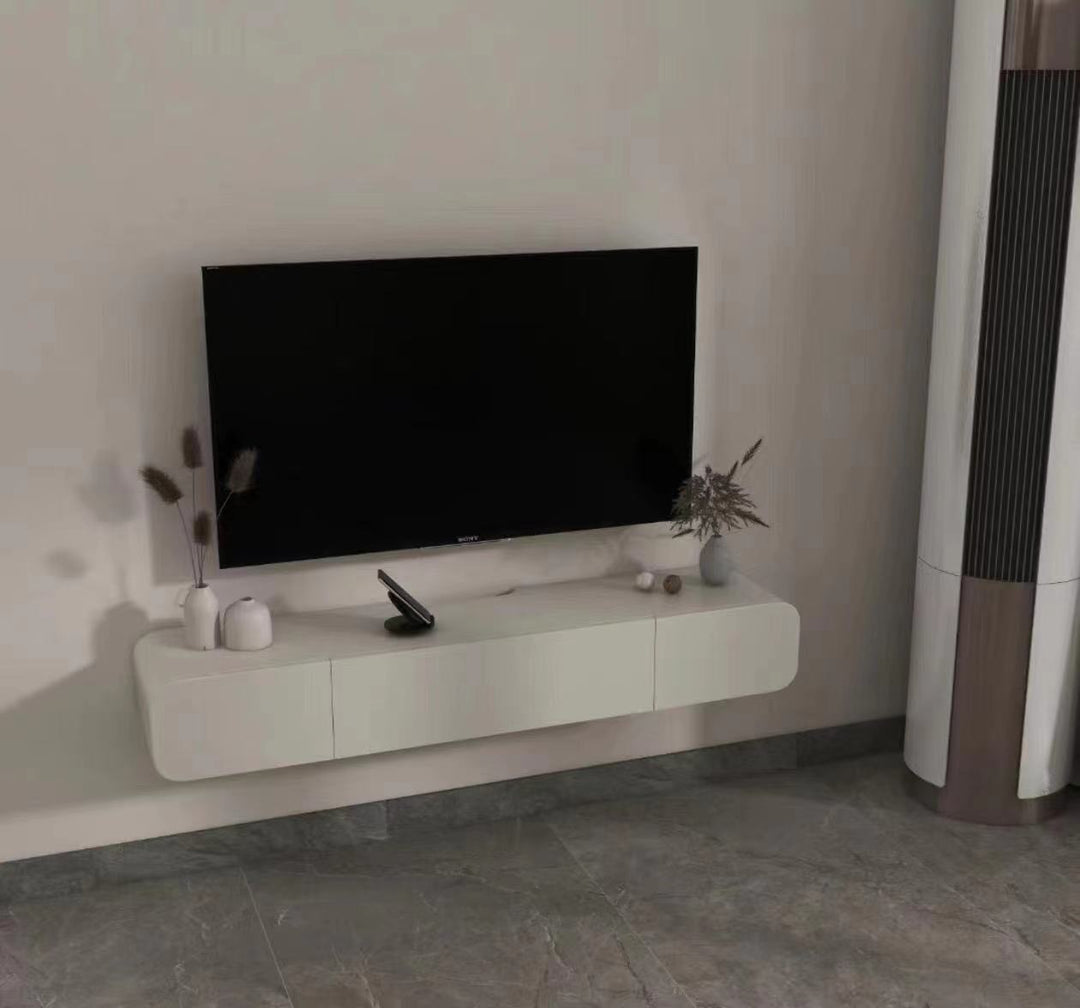 Modern Solid Wood Floating TV Console