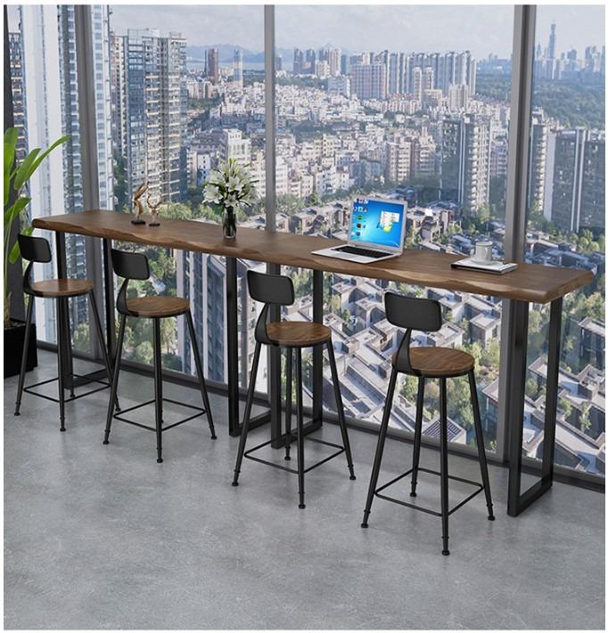 Industrial Solid Wood Bar Table