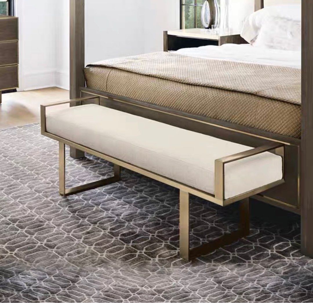 Modern Gold Frame Bench