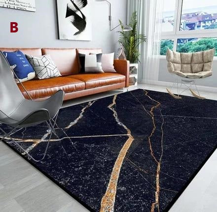 Luxury Gold Marble Floor Rug