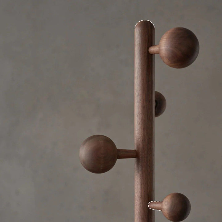 Solid Wood Rivet Coat Rack