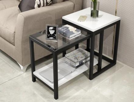 KRISTIAN Contemporary Glass Side Drawer Table