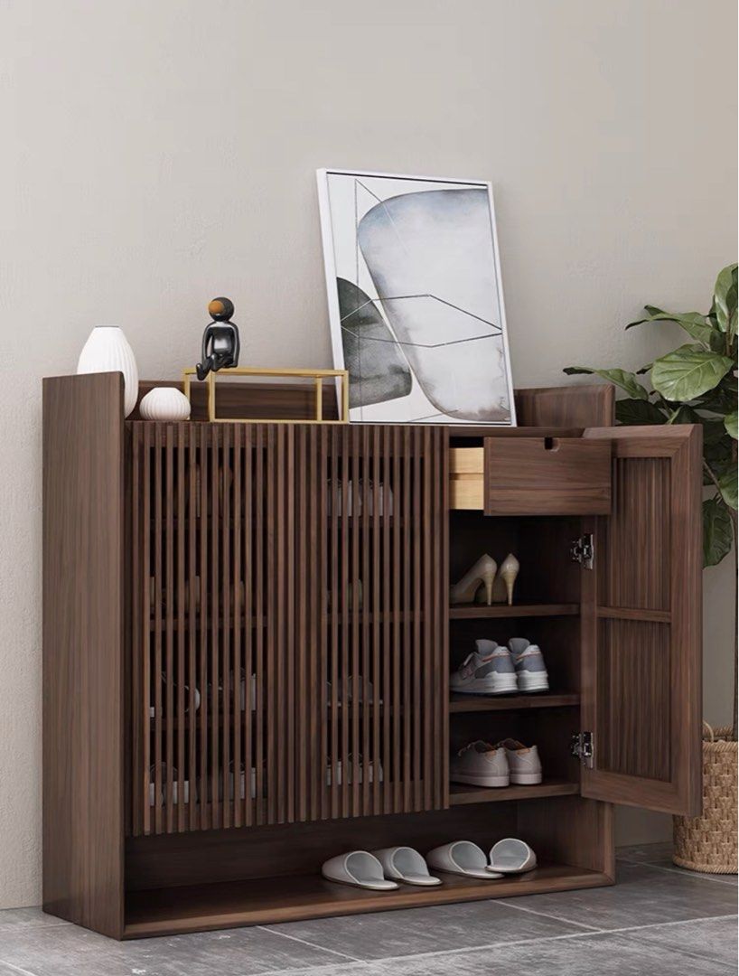 Walnut Shoe Cabinet