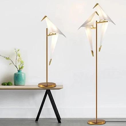 Zen Perched Lovebirds LED Origami Standing Lamp