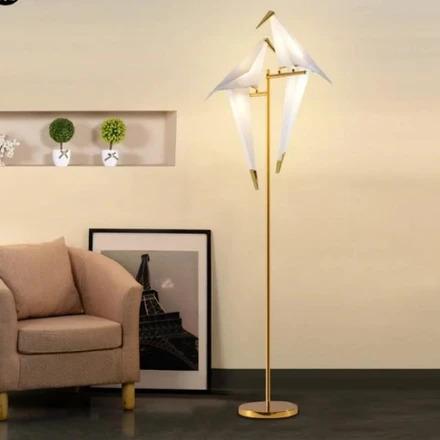 Zen Perched Lovebirds LED Origami Standing Lamp