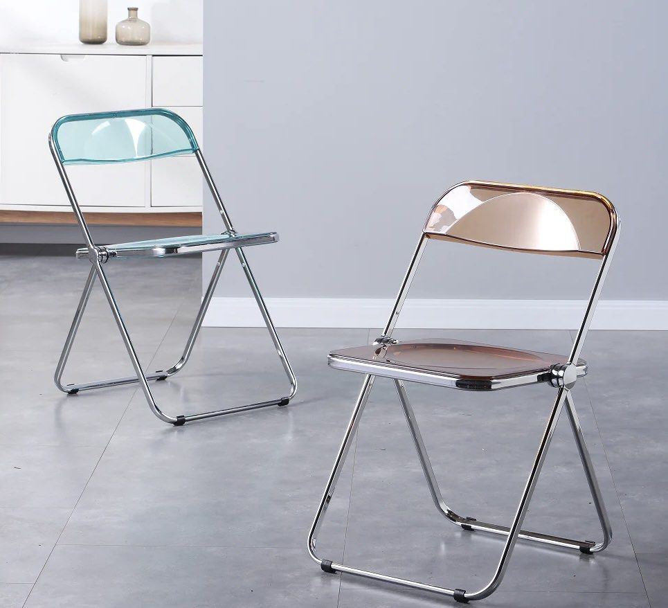 Acrylic Folding Dining Chair (Set of 2)