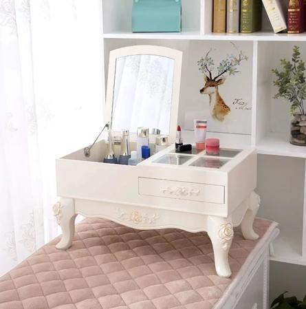 Victorian Dressing Storage Vanity Mirror Table