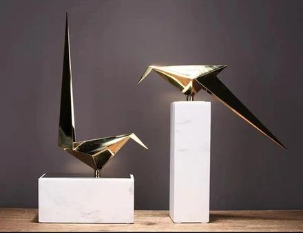 MELODY Gold Origami Bird Ornament