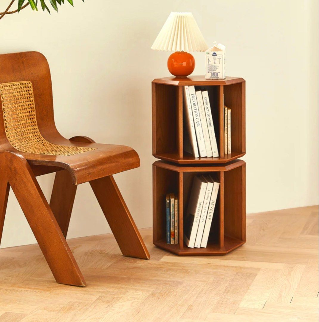 Revolving Geometric Bookcase