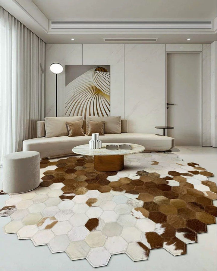 Modern Cowhide Leather Rug