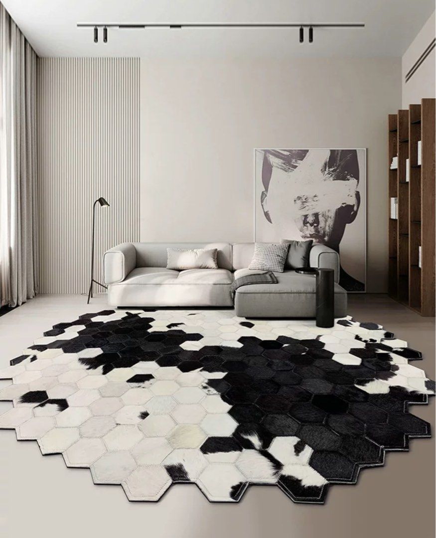 Modern Cowhide Leather Rug