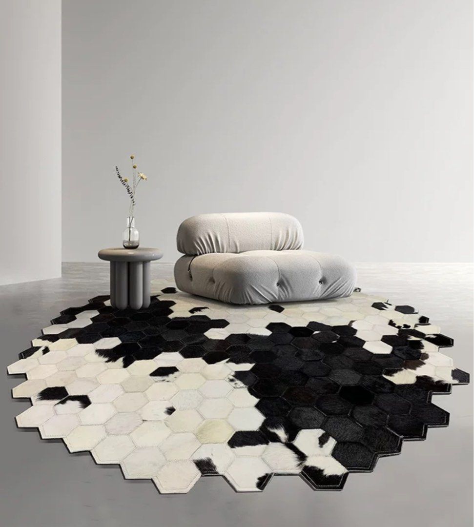 Modern Cowhide Leather Rug