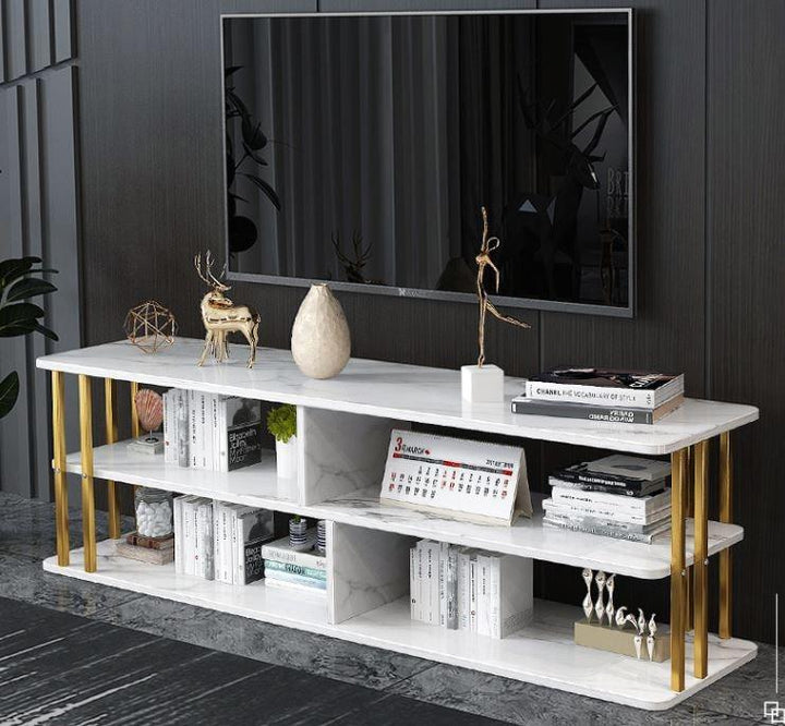 Modern Marble TV Console _ Three Tier TV Cabinet
