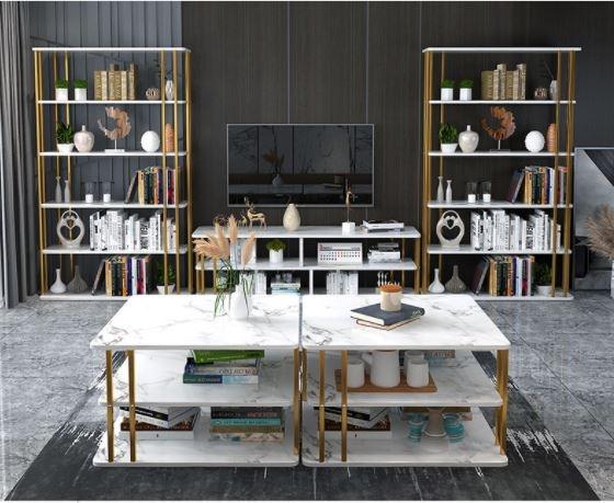 Modern Marble TV Console _ Three Tier TV Cabinet