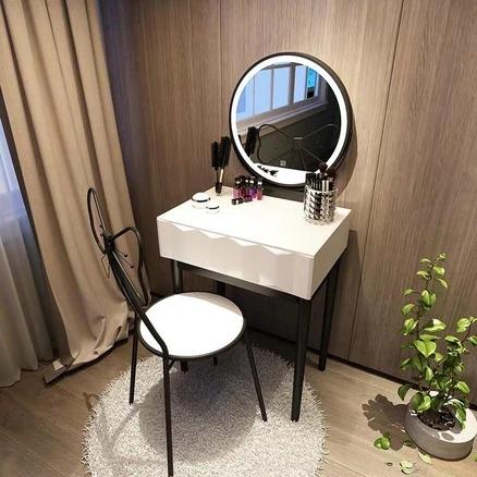 NYLA Modern LED Mirror Vanity Dresser Table Chair