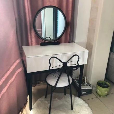 NYLA Modern LED Mirror Vanity Dresser Table Chair