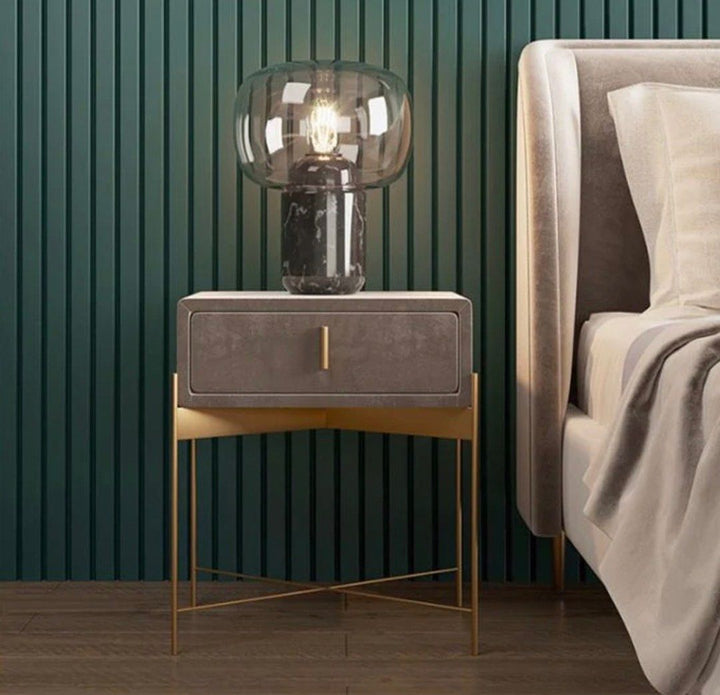 Drawer Velvet Nightstand