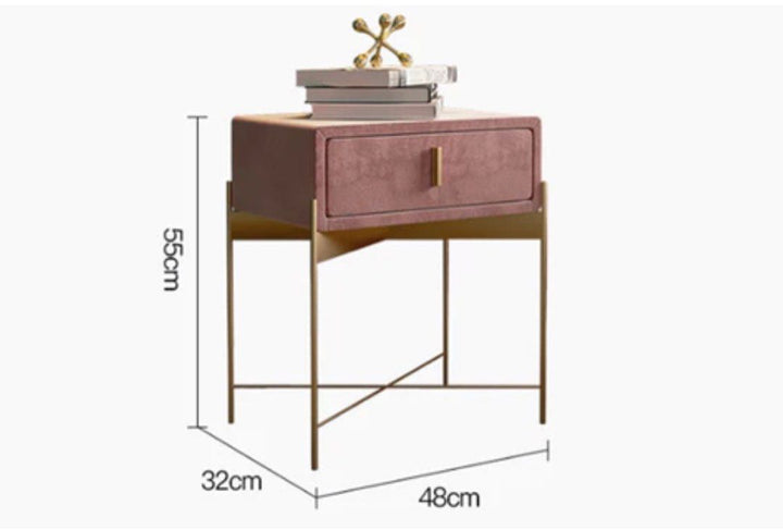 Drawer Velvet Nightstand