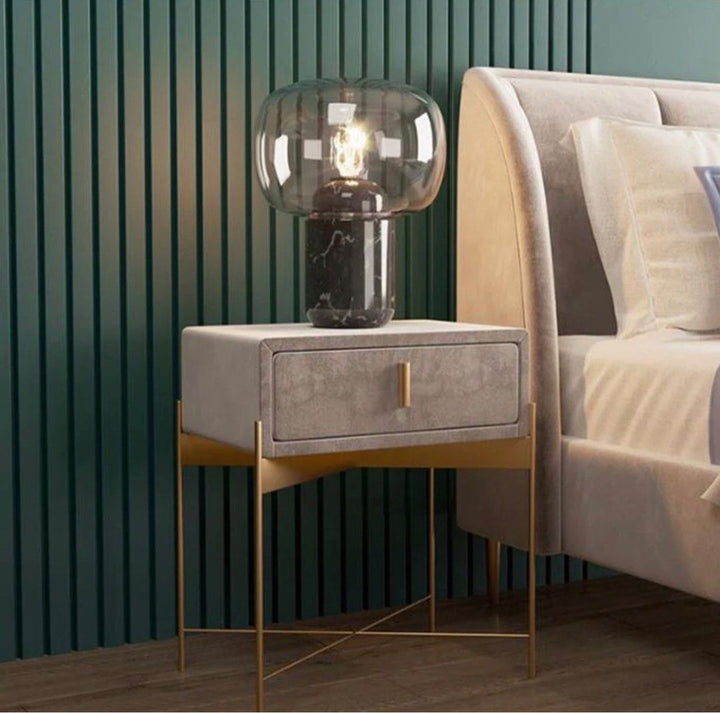 Drawer Velvet Nightstand