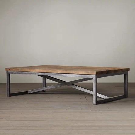 Modern Industrial Solid Wood Table