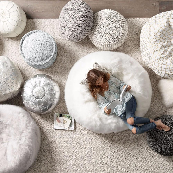 Plush Faux Fur Bean Bag Chair