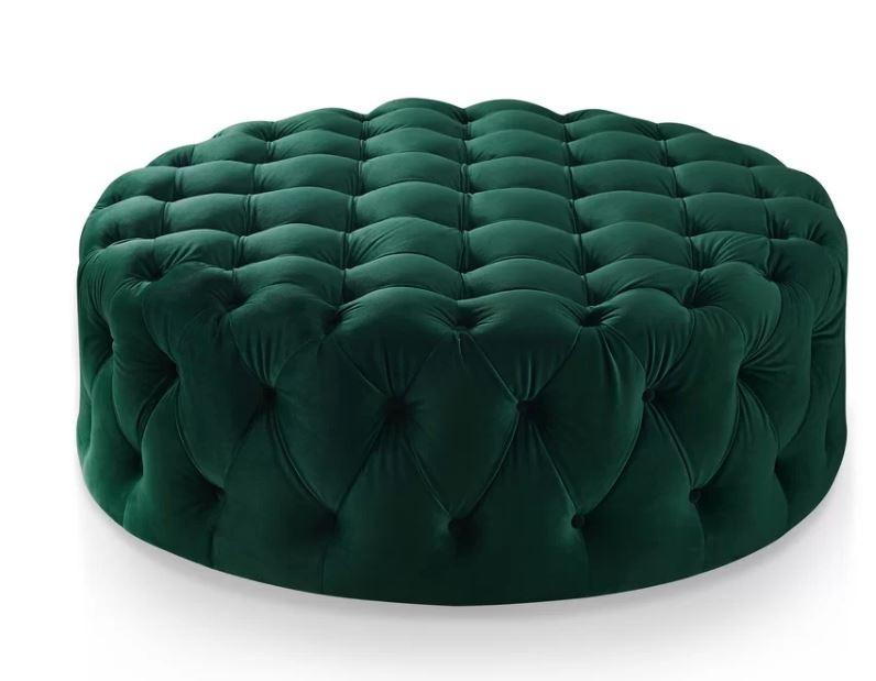 Round Velvet Tufted Ottoman