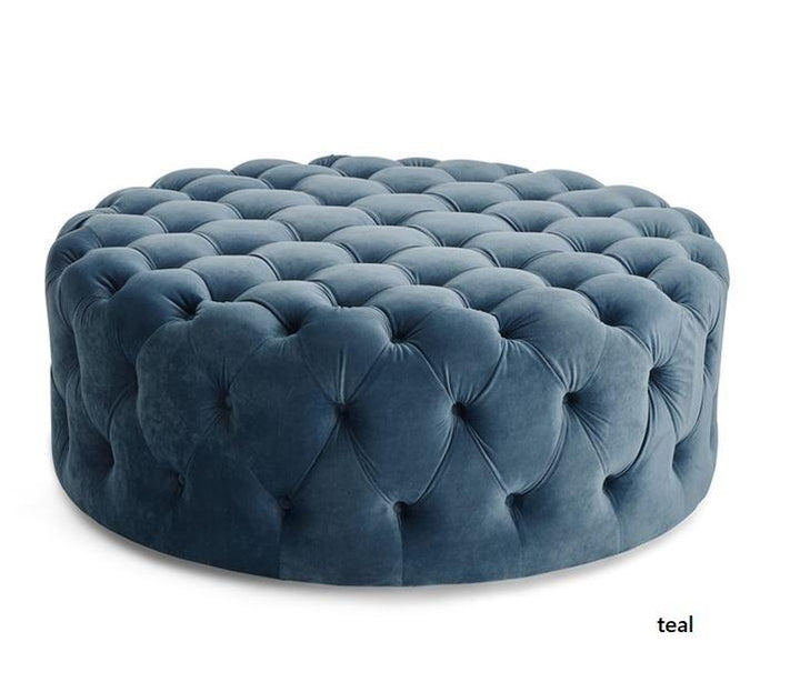 Round Velvet Tufted Ottoman