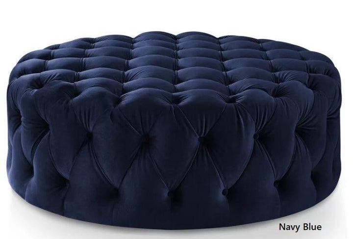 Round Velvet Tufted Ottoman