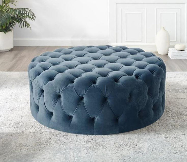 Round Velvet Tufted Ottoman