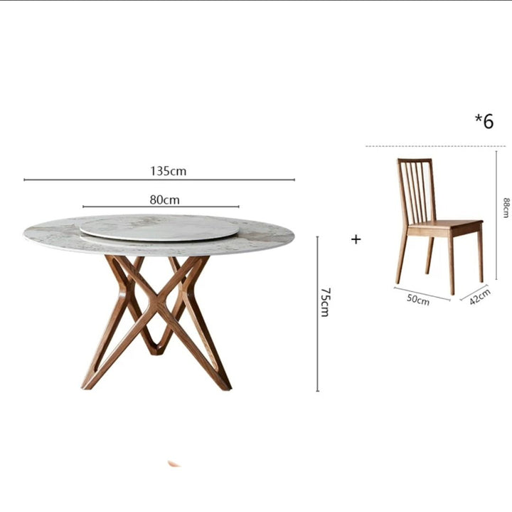 Pedestal Dining Table With Chairs Set