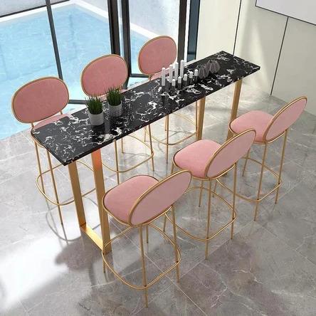 Contemporary Marble Top Bar Table