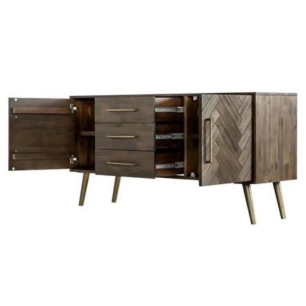 Acacia Wood Herringbone Sideboard