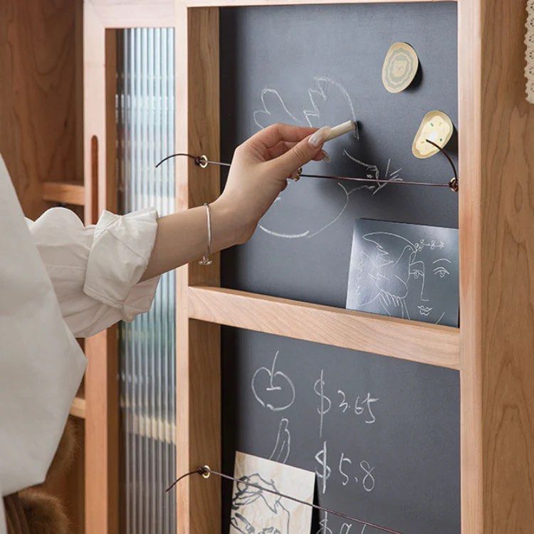 Wood Bookcase With Chalkboard