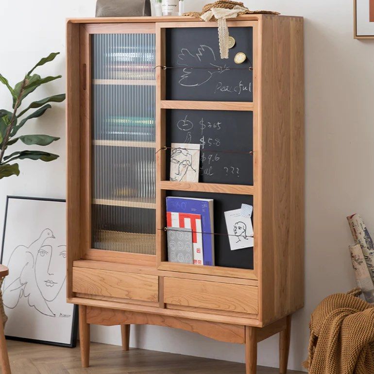 Wood Bookcase With Chalkboard