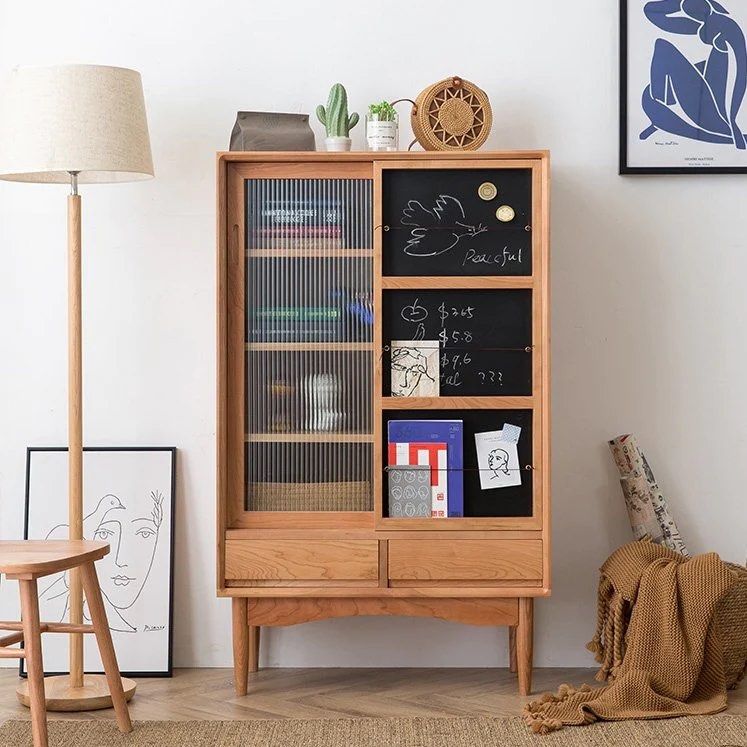 Wood Bookcase With Chalkboard