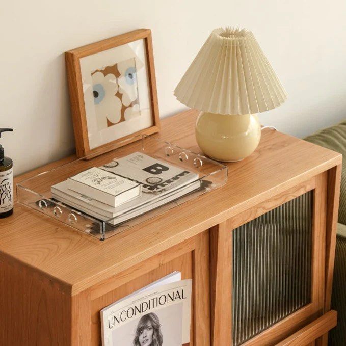 Wood Bookcase with Tilt Up Door