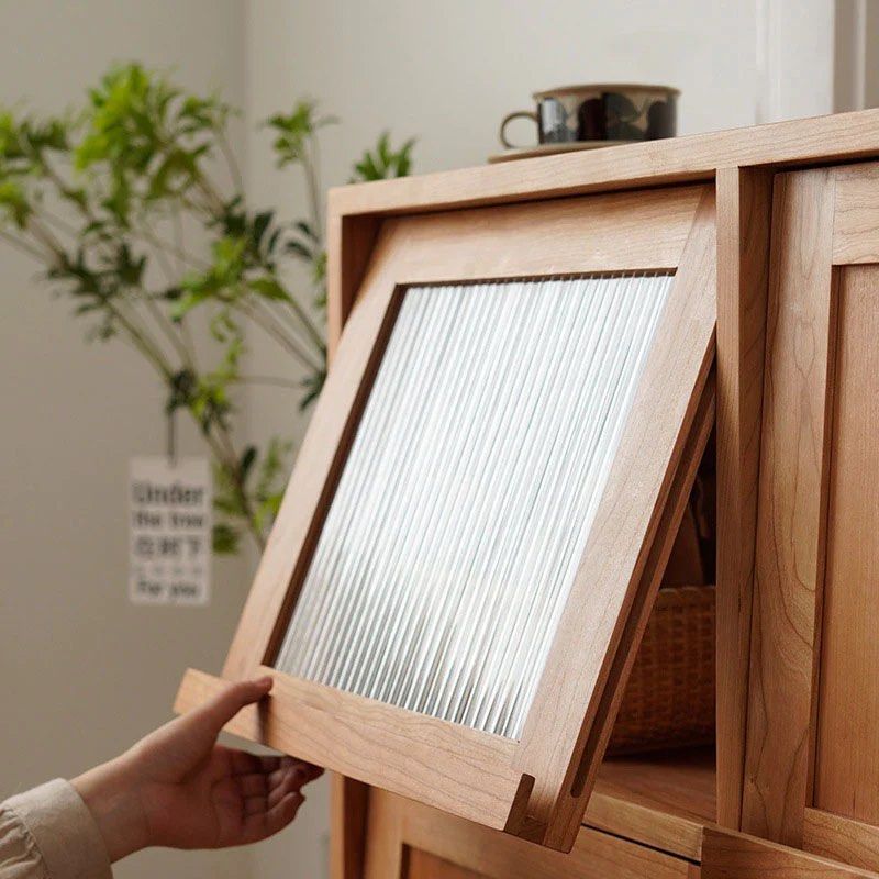 Wood Bookcase with Tilt Up Door