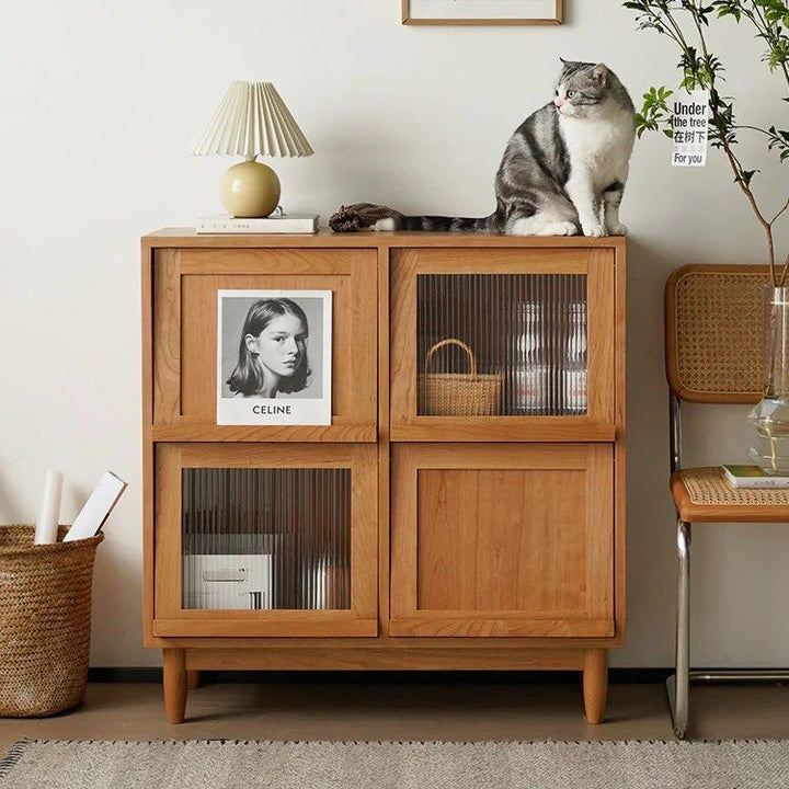 Wood Bookcase with Tilt Up Door