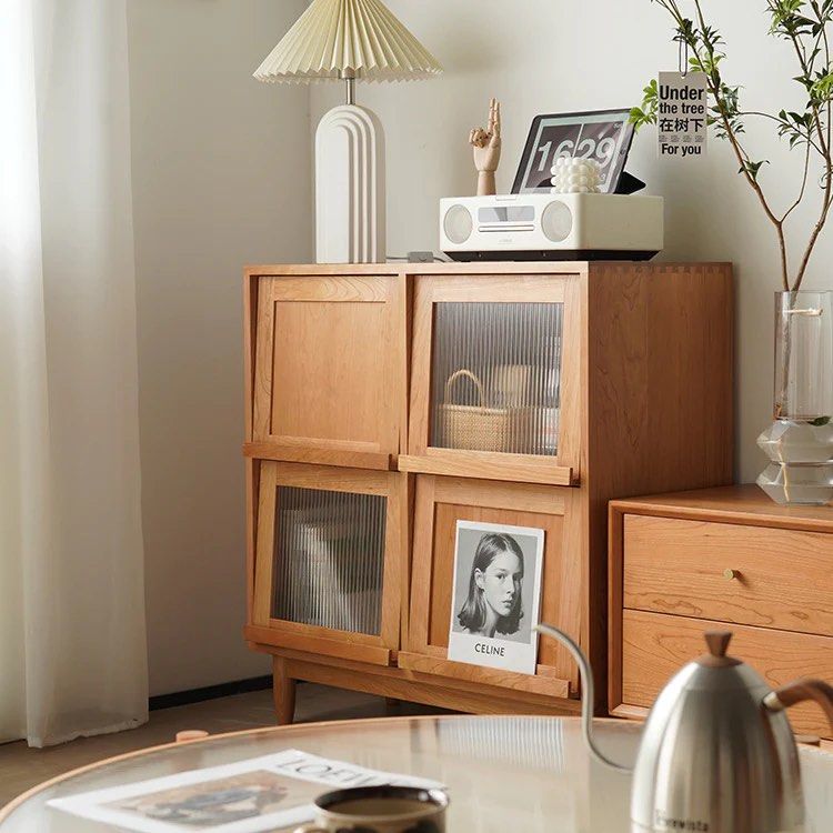 Wood Bookcase with Tilt Up Door