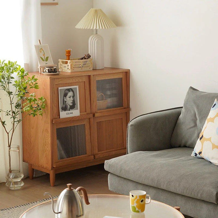 Wood Bookcase with Tilt Up Door