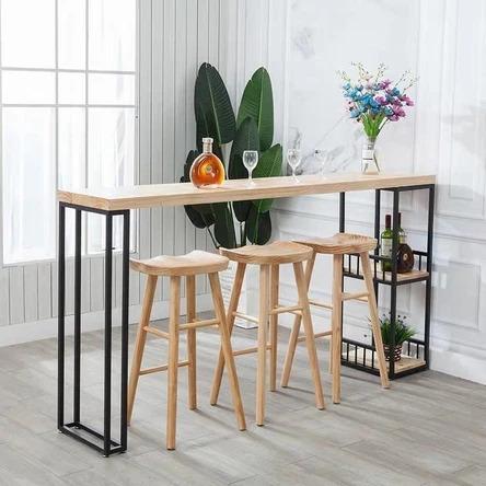 Modern Industrial Solid Wood Bar Table